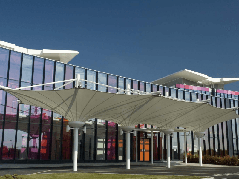 tensile canopy at King's Mill Hospital