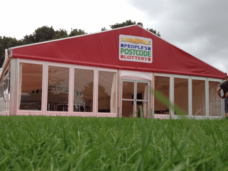 red printed marquee