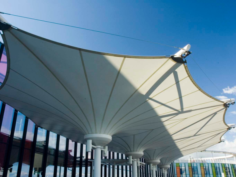 tensile canopy at King's Mill Hospital