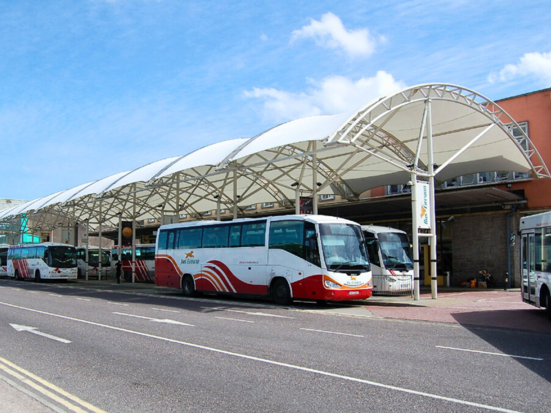 bus shelter canopy at Cork Bus Station