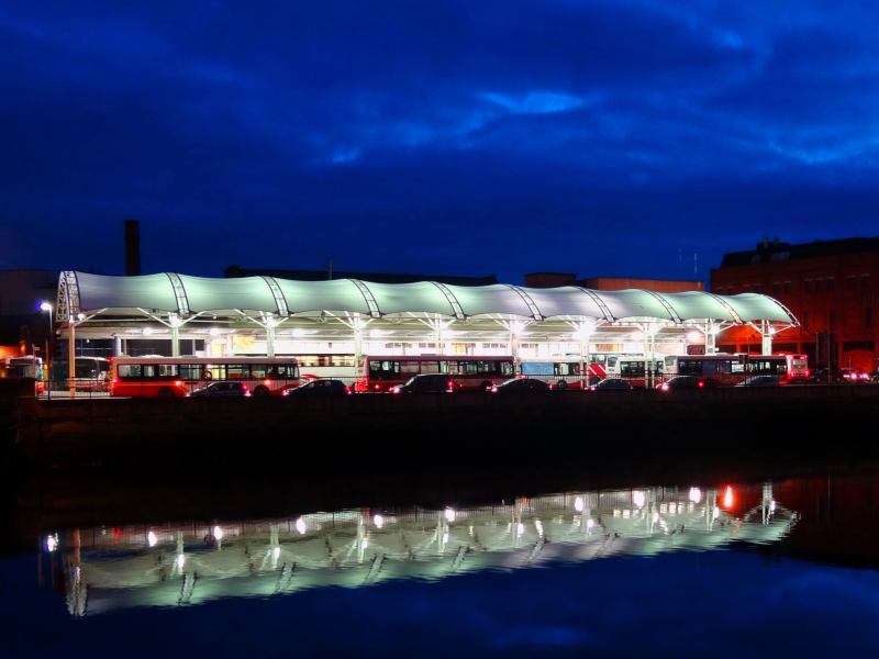 Cork Bus Station at night