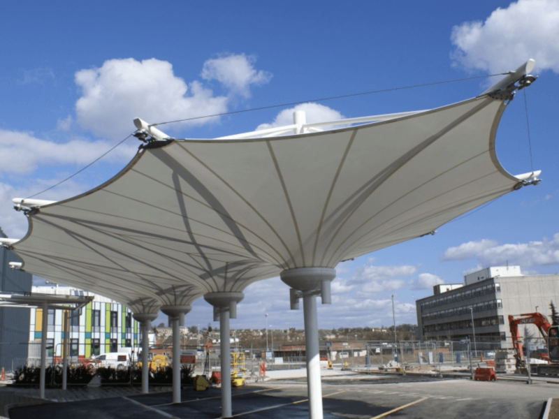 tensile structure at King's Mill Hospital