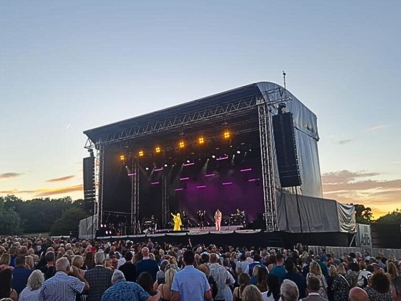 large cowshed style stage with J & J Carter PVC Covers