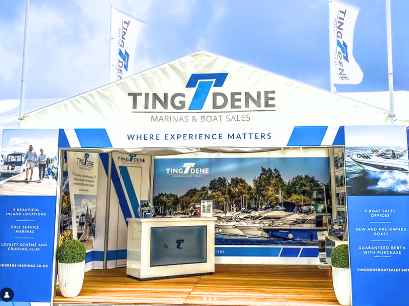 Tingdene Marina branded marquees